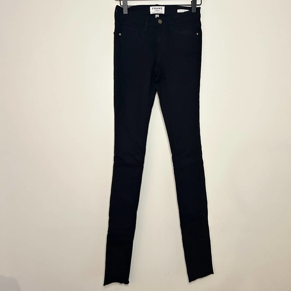 FRAME Forever Karlie Tall Skinny Jean 25 0 Black 35" Inseam Long - Picture 4 of 9